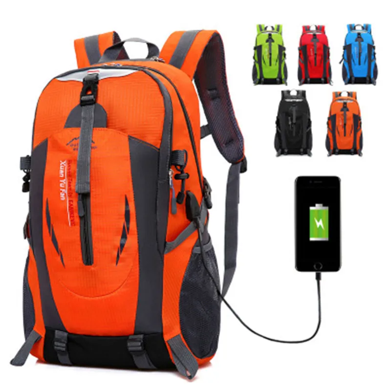 

USB charging school bag new shoulder bag men's large capacity outdoor mountaineering bag female sports and leisure travel bag