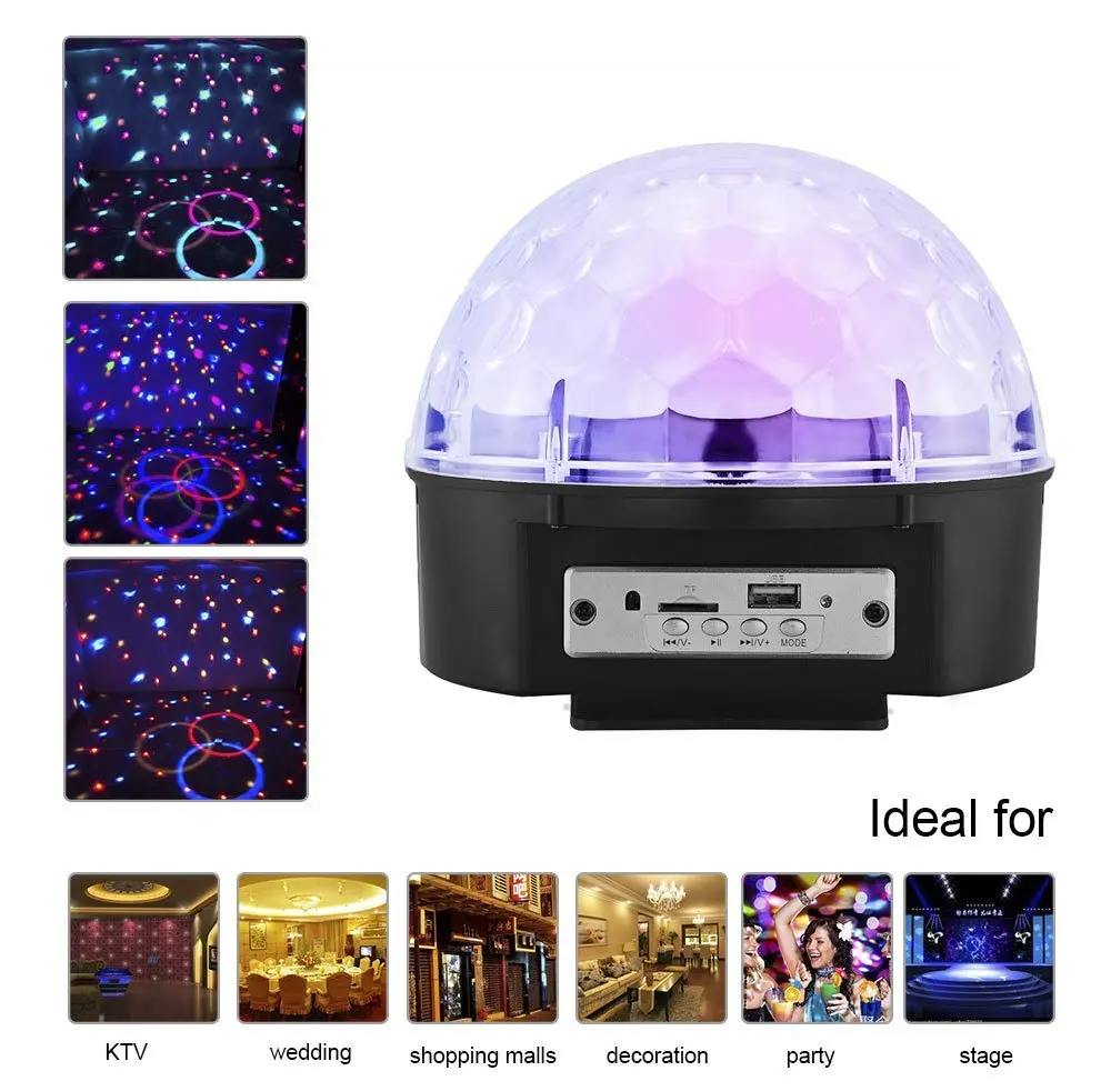 9 цветов диско шар фонарь светодиодный для вечеринки DJ Light Bluetooth динамик стробоскоп вращающийся проектор звук активированный с пультом дистанционного управления и Udisk