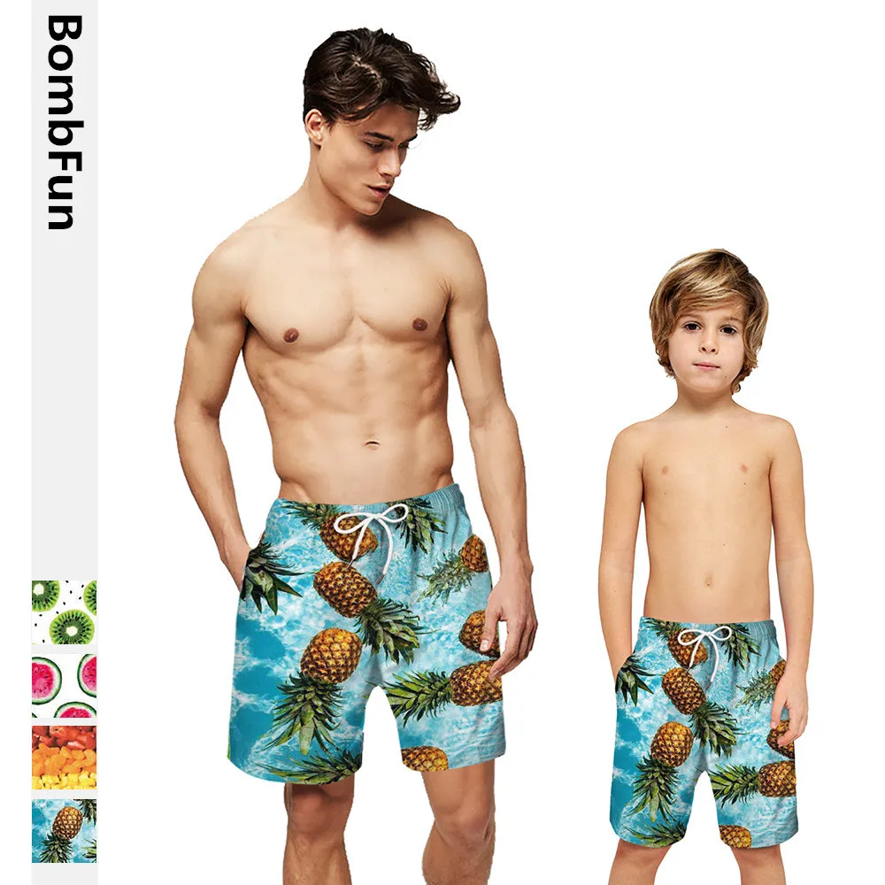 

Men Board Shorts 3D Print Quick Dry Summer Mens Siwmwear Parent-child Beach Shorts Briefs Men Swim Trunks Swim Shorts Beach Wear