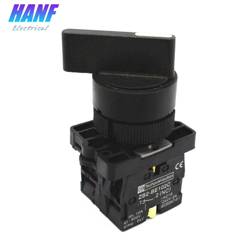 Long Handle Swing Switch 22mm 10A Locking  NO  NC  2-Position Rotary Selector Select  ZB2