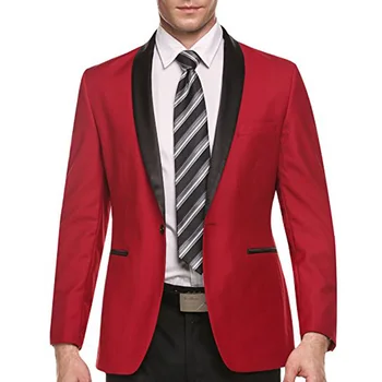 

Business Formal Men Suits for Prom Black Shawl Lapel Single Breasted Two Piece New Wedding Groom Tuxedos ( Jacket + Pants )