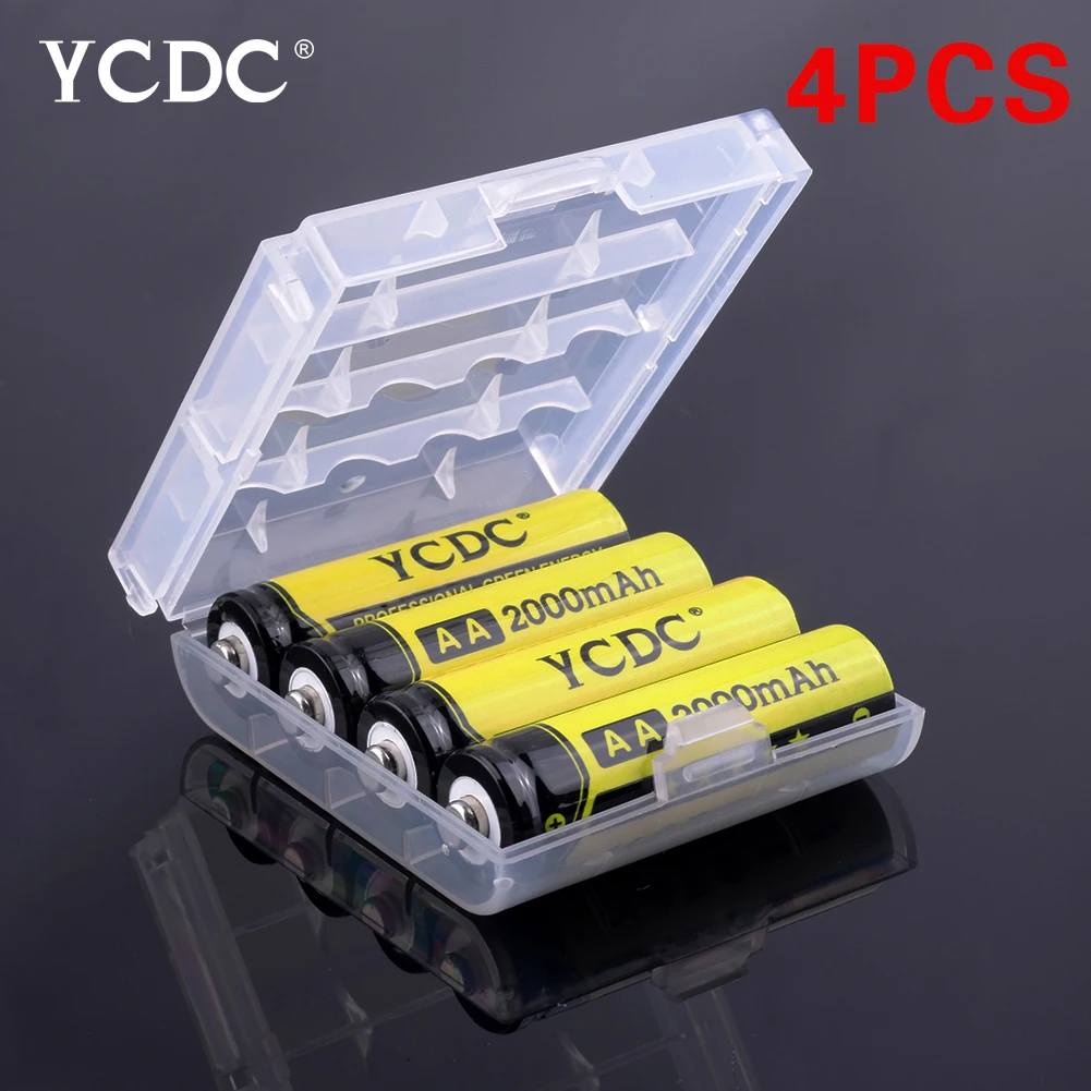 YCDC Лидер продаж! 4 шт YCDC 1,2 V AA 2000 mAh ni-mh аккумуляторная батарея EE6338 - Цвет: as picture