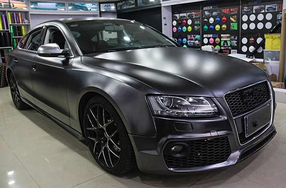 Stain Chrome Black Grey Car Wrap Sticker Vinyl Sheet Film Self Adhesive Air Free 5ft x 65.6ft