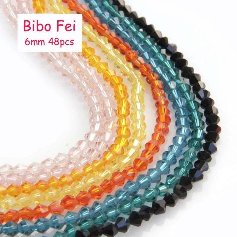 

Free Shipping multi color 6mm 48PCS Czech Glass crystal beads,rhombus crystal beads, bracelet necklace Jewelry Making
