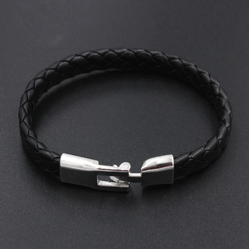 Cheap Hot Fashion Trendy Black Braid Bracelets Leather Jewelry Woven Soft Comfortable Vintage Men Women Bohemia Wholesale Gift