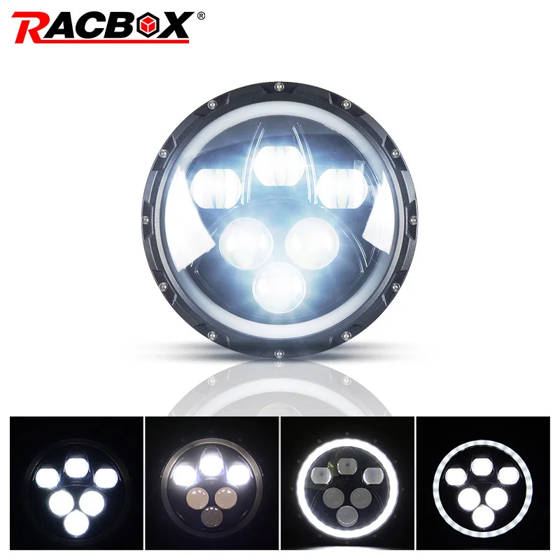 

1Pcs 60W 7 Inch LED Headlight Kit Running Light H4 H13 High Low Beam For Jeep Wrangler 2009-2015 4x4 Niva Headlamp