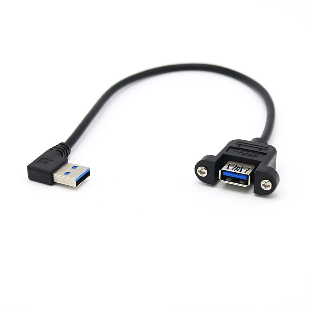 30 см USB 3,0 A Женское крепление на панель к USB A мужской 90 градусов вверх и вниз и левый и правый угол кабель-удлинитель для компьютера хоста