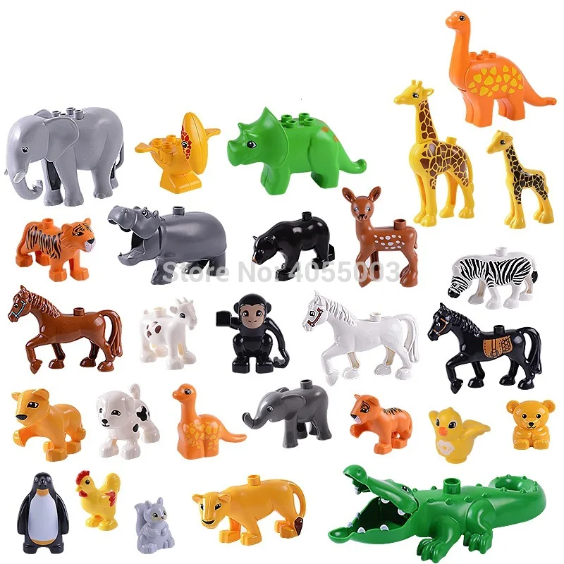 

Legoing Duplo Animals Big Zoo Building Blocks Set Bricks Educational Model Kids Christmas Gift Toys Baby Legoings Friends Duploe