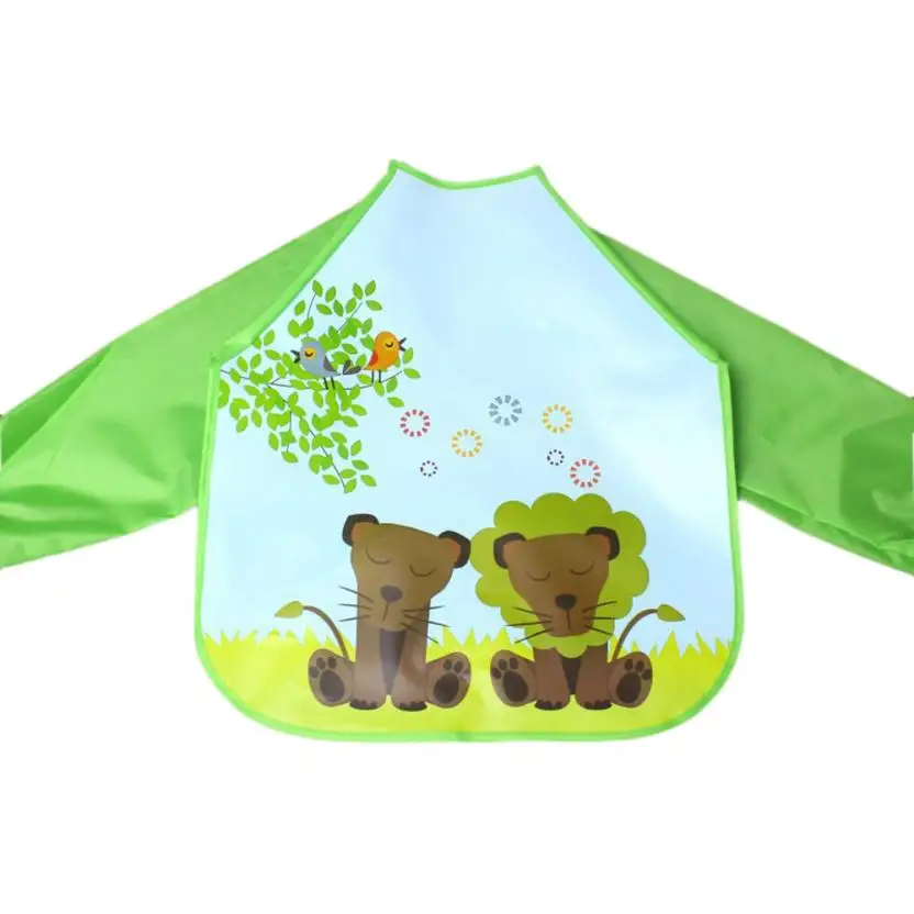 

Baby Cartoon Bibs Clothes Long Sleeve Waterproof Bibs Kids Feeding Apron Towel Baby Bibs for Babies Accessories@40