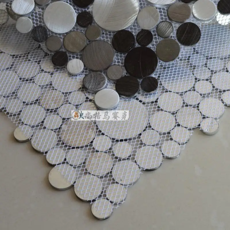 aluminum alloy metal mosaic tiles HMM1005 for backsplash kitchen wall sticker bathroom floor tile free shipping