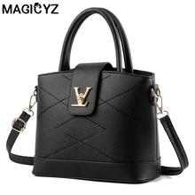 2016 Nuevas Mujeres Famosa marca V carta de Cuero Bolso sac à main femme criss-cross Bolsos Crossbody de Cuero Mujer Bolsas de hombro