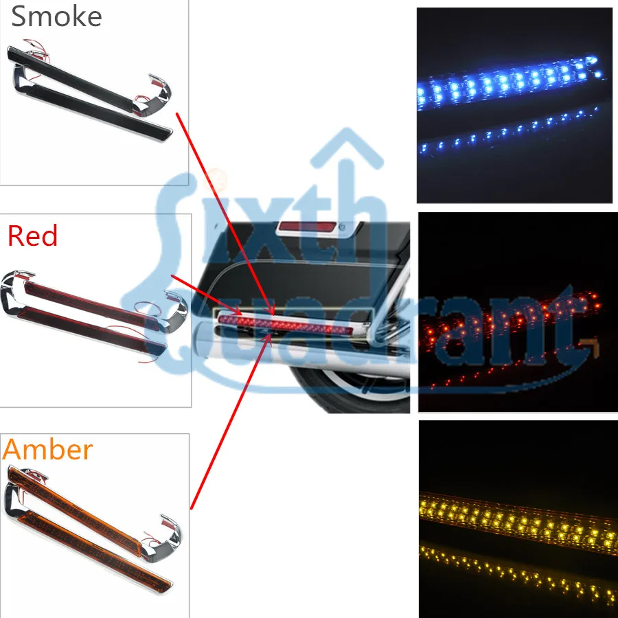 

New Arrival Chrome Saddlebag LED Side Marker Light Smoke/Red/Amber Lens for Harley Touring Road King 2014-2017