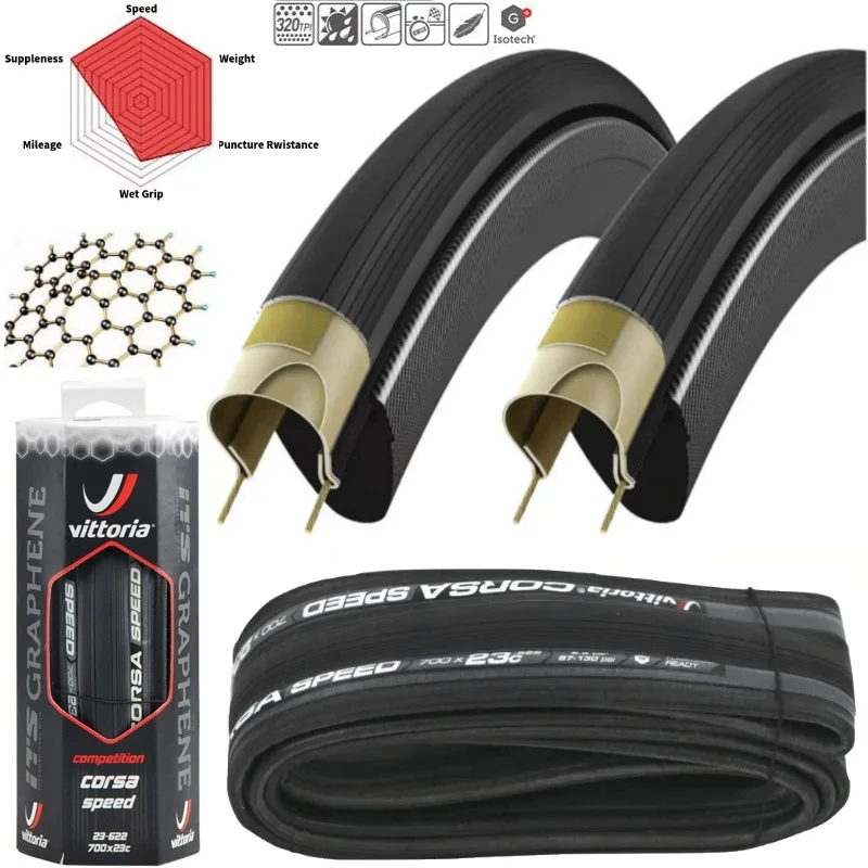 Vittoria Corsa speed G+ бескамерные 700C* 23C-25C(320TPI) шины для шоссейного велосипеда clincher, шины для велосипеда, подходят 700C chincher rim