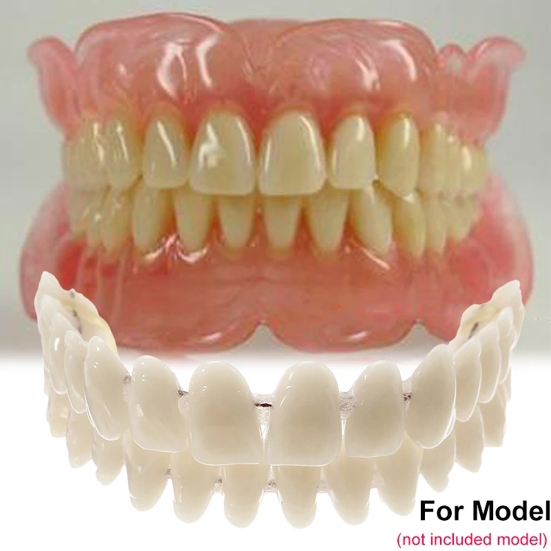 superior e inferior ferramenta de material 10 Grupo e box 28 pçs e Grupo resina dentes dentadura sombra a2 fabricados dentição preformed oral care artificial