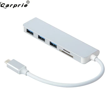 

CARPRIE 5in1 USB Hub Type C USB 3.0 to 3xUSB 3.0 Hub Adapter SD TF Card Reader for Macbook 81205