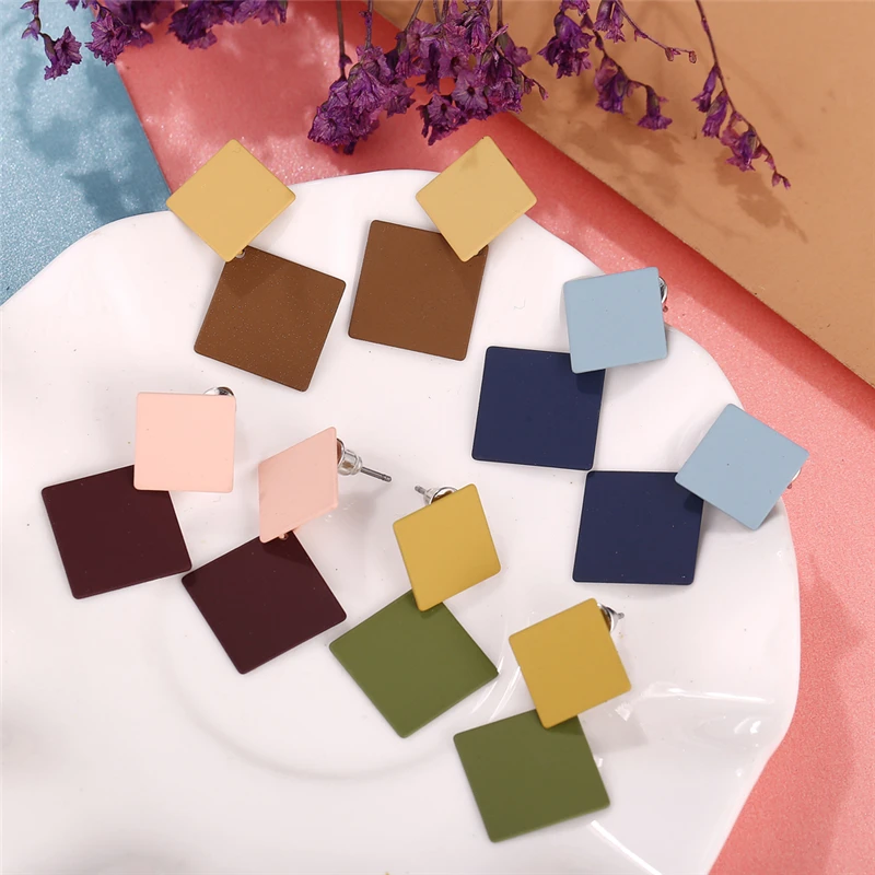 2019-New-Arrival-Geometric-Korean-Earrings-For-Women-Ladies-Metal-Green-Blue-Coloful-Drop-Statement-Earrings
