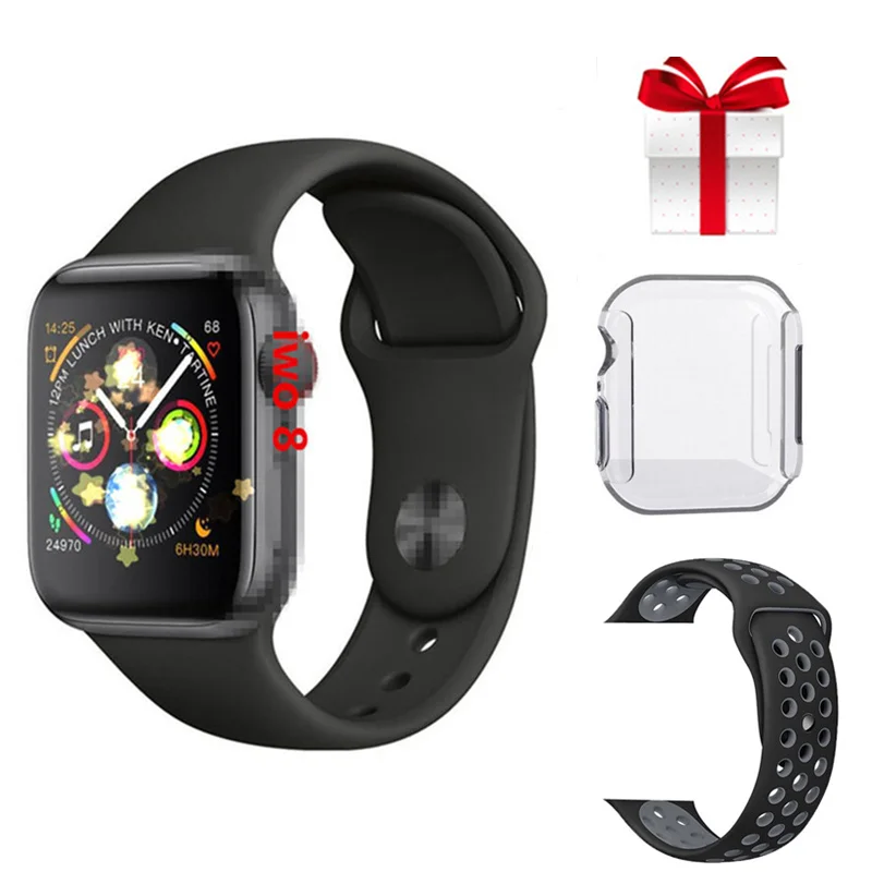 B Умные часы IWO8+ ремень+ Корпус экрана розовое золото часы SmartWatch IWO 8 ЭКГ-шагомер сердечного ритма может отклонить ответ на вызов для iphone android - Цвет: B