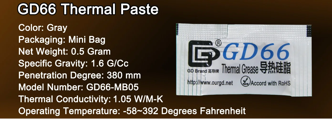GD100 Термальность смазочная паста силикон пластырь теплоотвода соединение 80 шт. чистая Вес 0,5 г Белый Мини сумка Упаковка для Процессор MB05