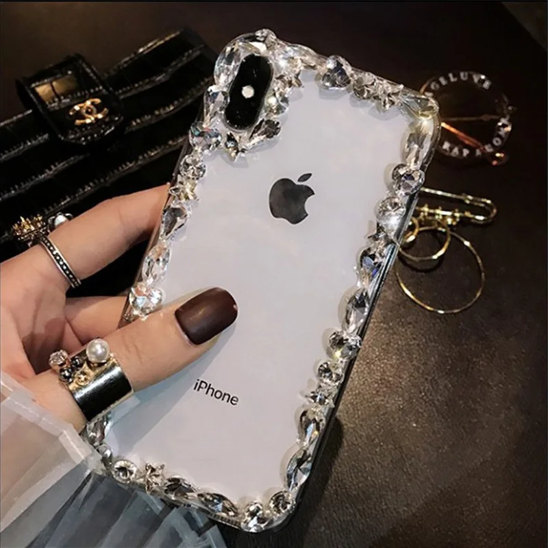 

Luxury Rhinestone Soft Case For Huawei P30 P20 Lite Pro P10 P9 Lite Honor Mate 10 Pro Transparent Cover Diamond Capa,No Strap