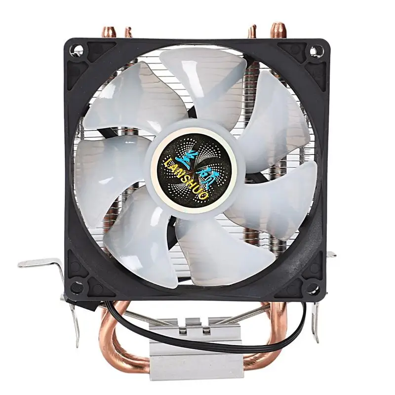 

Lanshuo Pure Copper 2 Heat Pipe For 1366 1155 775 Intel/Amd Multi-Platform Cpu Radiator 3 Wire With Light One Fans