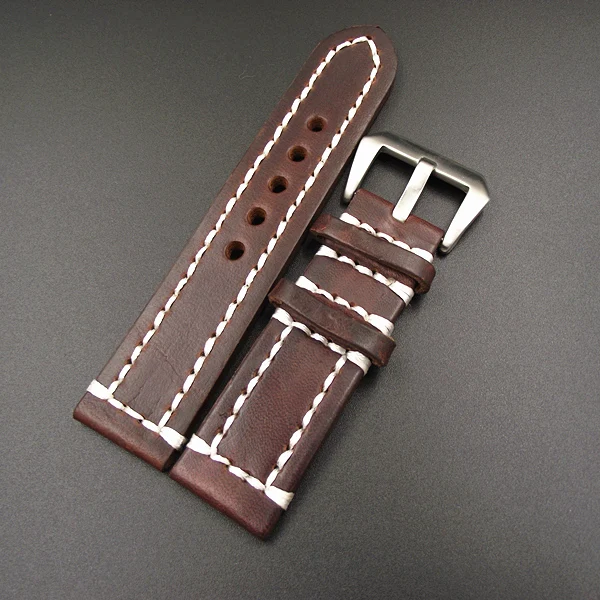 Prix pour 1 PCS haute qualité 18 MM 20 MM 22 MM 24 MM à la main en cuir véritable bracelet de bracelet - GL091502 Prix pour 1 PCS haute qualité 18 MM 20 MM 22 MM 24 MM à la main en cuir véritable bracelet de bracelet - GL091502