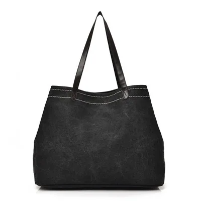 Новая модная женская сумка, милая сумка для девушек, Женская Повседневная Холщовая Сумка на плечо, Женская вместительная сумка для отдыха - Цвет: Черный