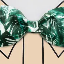 Галстук-бабочка для мужчин и женщин зеленый лист банана принт дизайн галстук-бабочка