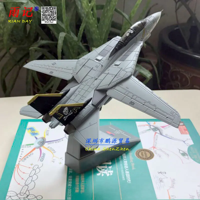 AMER 1/100 масштаб США F-14A/B AJ200 VF-84 истребитель литой металлический военный самолет модель игрушки для сбора/подарок