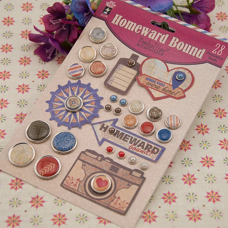 NewArrivalMixed4Setsdecorativebradsscrapbookingdiycard