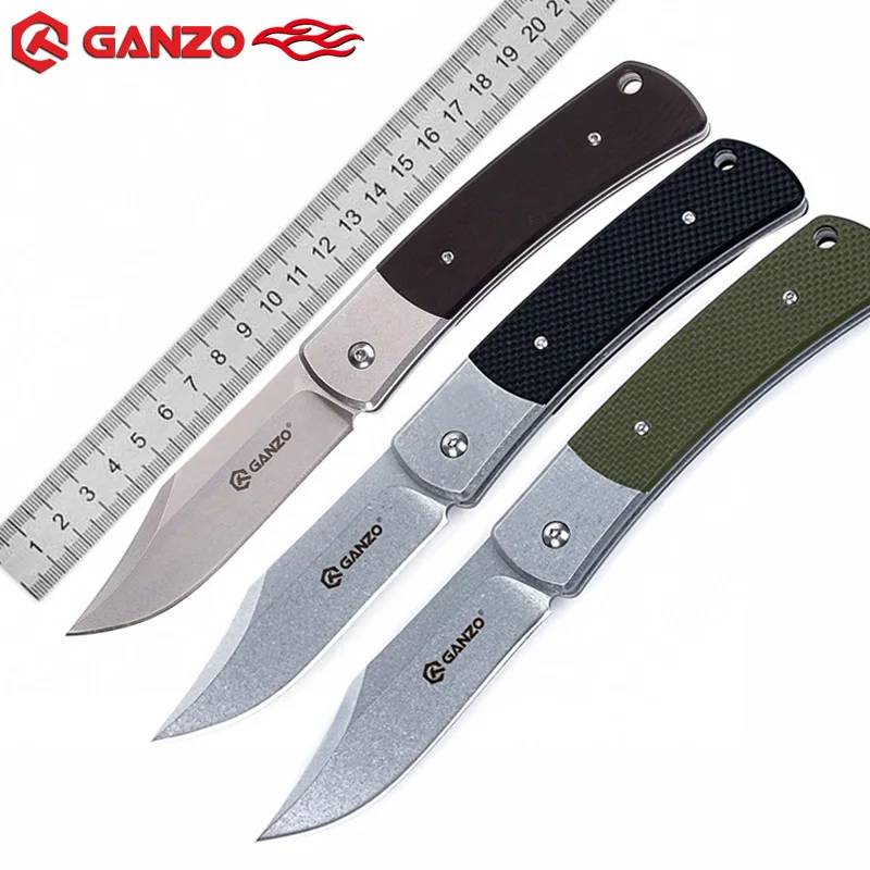 

Ganzo G7472 Folding Pocket Knife Stone-Wash 440C Blade G10 Handle Outdoor Camping Hunting EDC Collection Tactical Utility Knives