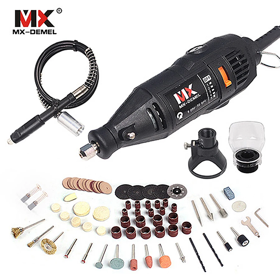 

MX-DEMEL Mini Drill Dremel Style Electric Rotary Tools Engrave Grinder Variable Speed With Shaft&Bag&92pcs Accessories DIY Kits