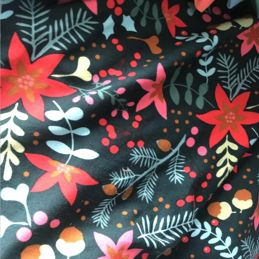 

Maple leaves cotton Lycra fabric print Patchwork stretch Plain DIY clothes materials Knitted fabrics Sewing Textile fabric