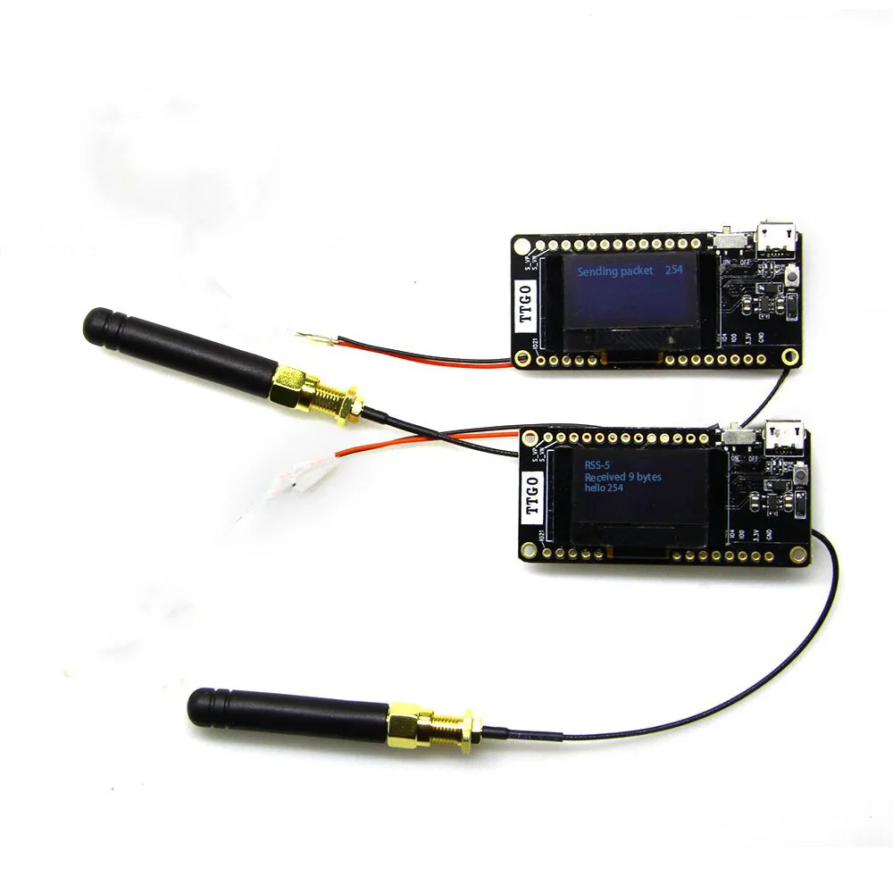 LILYGO® 2Pcs TTGO LORA32 V2.0 868/433Mhz ESP32 LoRa 0.96 Inch SD Card  Bluetooth WIFI ESP32 ESP-32 Module With Antenna