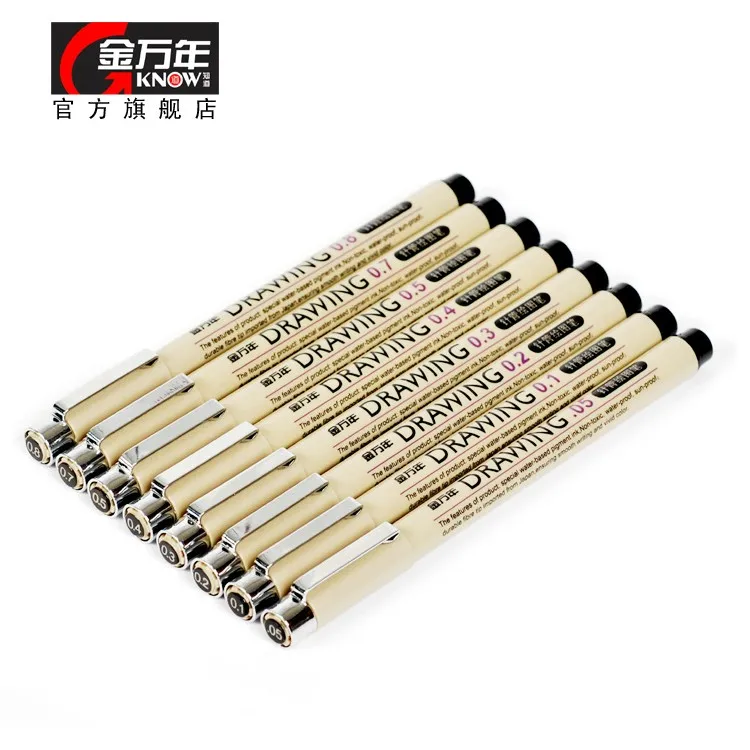 8piece/set The comic sketch painting line drawing brush strokes Micron Neelde Soft Brush Drawing Pen Art Supplies JINWANNIAN | Канцтовары