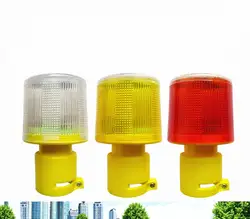 4 светодиодный Солнечные Трафика Предупреждение свет, белый/желтый/красный светодиодный солнечный безопасности Сигнал маяка лампа
