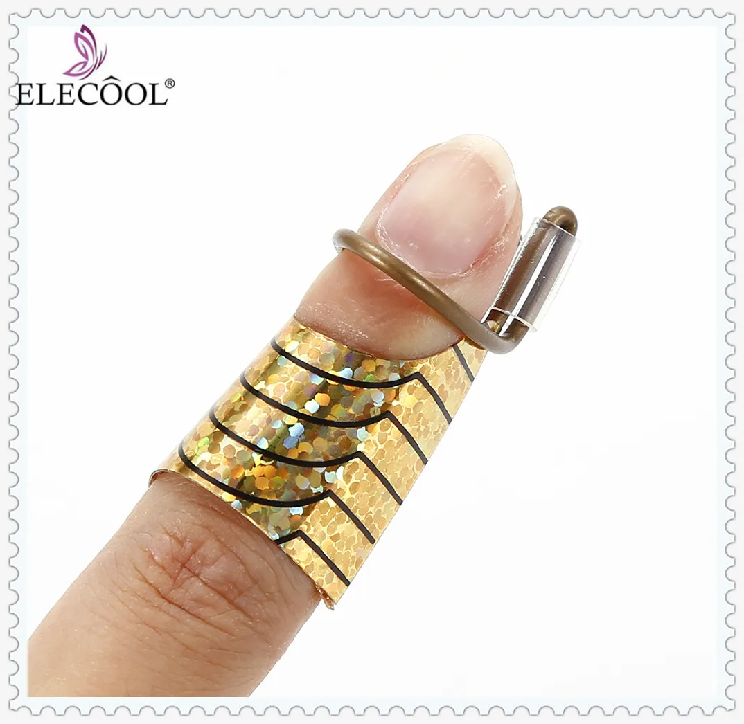 

ELECOOL 5PCS Nail Art Reusable UV Gel Acrylic Tips Extension Guide Forms Tips Set Professional Gel Polish Extended Builder Ring
