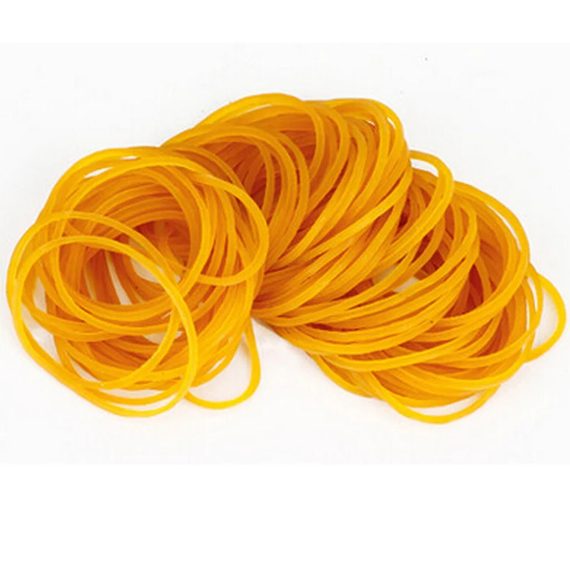 Deniseonuk 100pcs/pack Rubber Bands For School Office Household Package Anti-aging Rubber Ring Strong Elastic Yellow Color