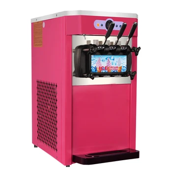 

3 Flavors Ice Cream Maker Commercial Soft Ice Cream Machine Yogurt Ice Cream Milkshake Vending Makers red/green 18-22L/H XY-BQL