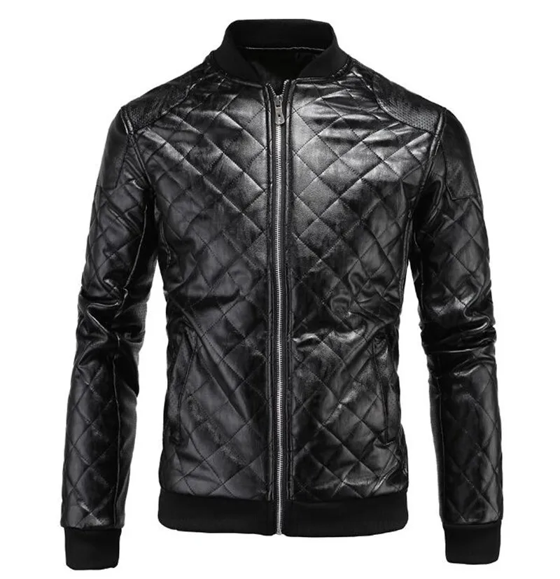 

New Retro Vintage Mens Faux Leather Motorcycle Jackets Patchwork Classic Biker Jacket Punk Motorcycle Bomber Coats Size M-5XL