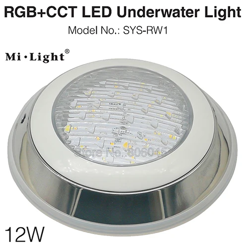 Milight SYS-RW1 DC24V 12 Вт RGB+ CCT подводный светодиодный светильник для бассейна IP68 2,4 г пульт дистанционного управления/DMX512/WiFi приложение Alexa управление - Испускаемый цвет: SYS-RW1 Only