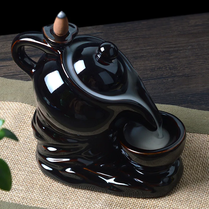 Creative Teapot Design Backflow Incense Cones Burner Incense Holder