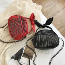 Women's Small Handbag 2019 Leather White Rivet Messenger Bag Women's Shoulder Bags Chain Tassel Red Hangbags Luxury Black Female red rivet