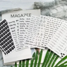 WOKO 8 шт. креативная черная Базовая календарь недельный план Дата номер Ретро Простой на деко наклейки для скрапбукинга DIY планировщик фото