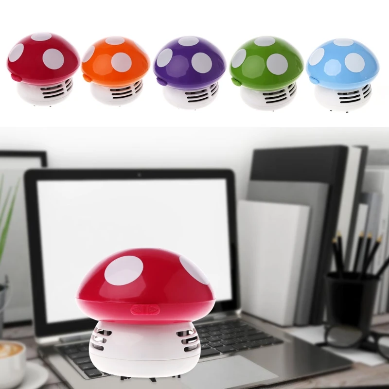 

Cute Mini Mushroom Corner Desk Table Dust Vacuum Cleaner Sweeper for Home Office