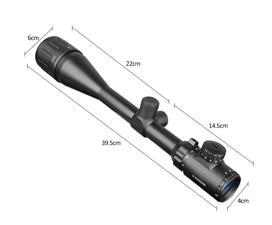 Pistola de ar Riflescope Ajustável Verde Vermelho Dot Caça Luz Âmbito Tático Retículo Óptica Rifle Escopo Escopos 6-24x50 Aoe 15 caça luz âmbito tático retículo óptica rifle