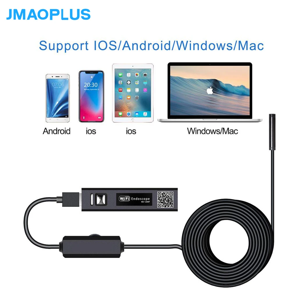 8 мм эндоскоп 10 м 1200p камера Wifi бороскоп Камера Эндоскоп HD IOS для Iphone|Камеры