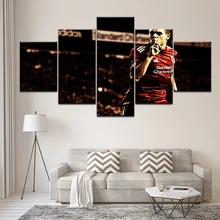 Canvas Painting football player Steven Gerrard 5 Pieces Wall Art Painting Modular Sport Wallpapers Poster Print Home Decor фигурка england steven gerrard