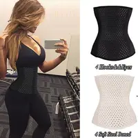 Women Body Shaper Latex Rubber Waist Trainers Cincher Underbust Corset Shapewear