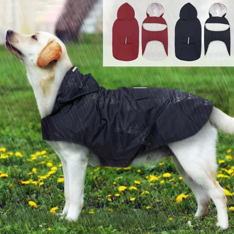 

Waterproof Pet Large Dog Raincoat Big Dog Clothes Outdoor Coat Rain Jacket For Golden Labrador Big Dogs 3XL-5XL