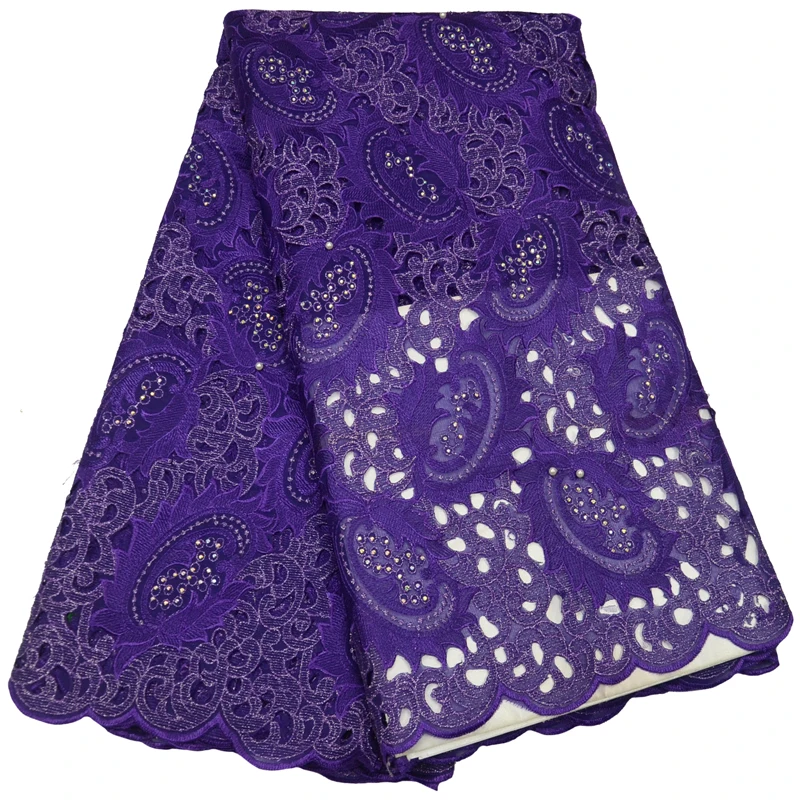 

Cutout Holes Beaded Handcut organza Lace African Swiss lace voile fabric high quality 5 yards/PC 2018 high quality lace